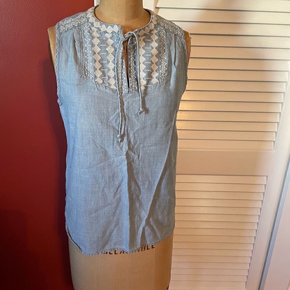 J CREW | light blue sleeveless blouse 0